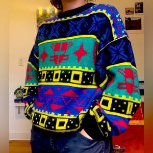 vintage 90/ multi-colored sweater.